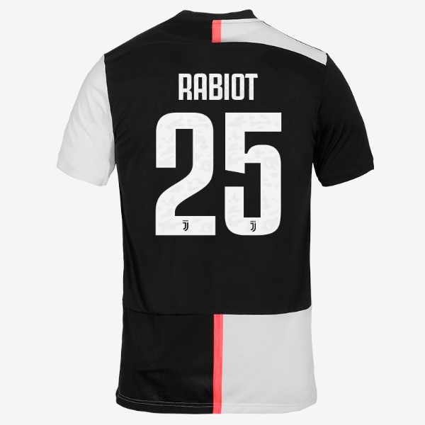 Camiseta Juventus NO.25 Rabiot Primera equipación 2019-2020 Blanco Negro